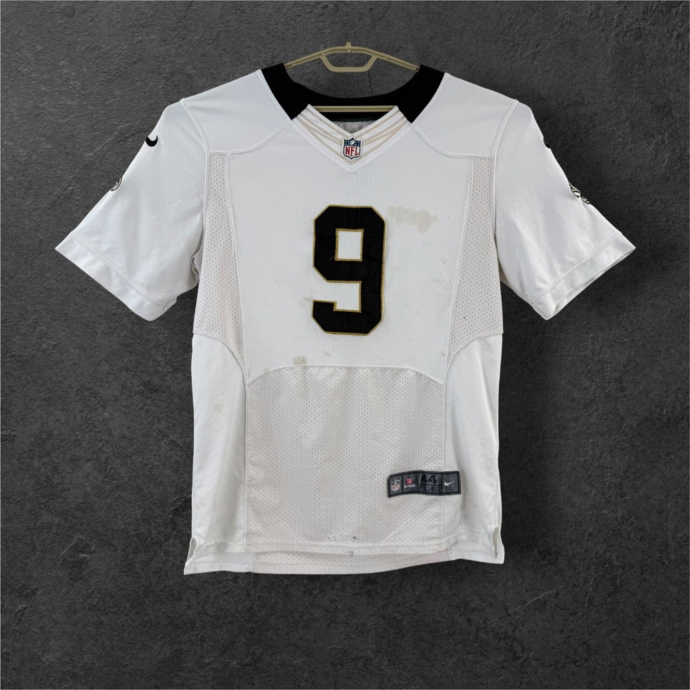 Nike New Orleans Saints Drew Brees #9 On Field Jersey White Mens 44 Large